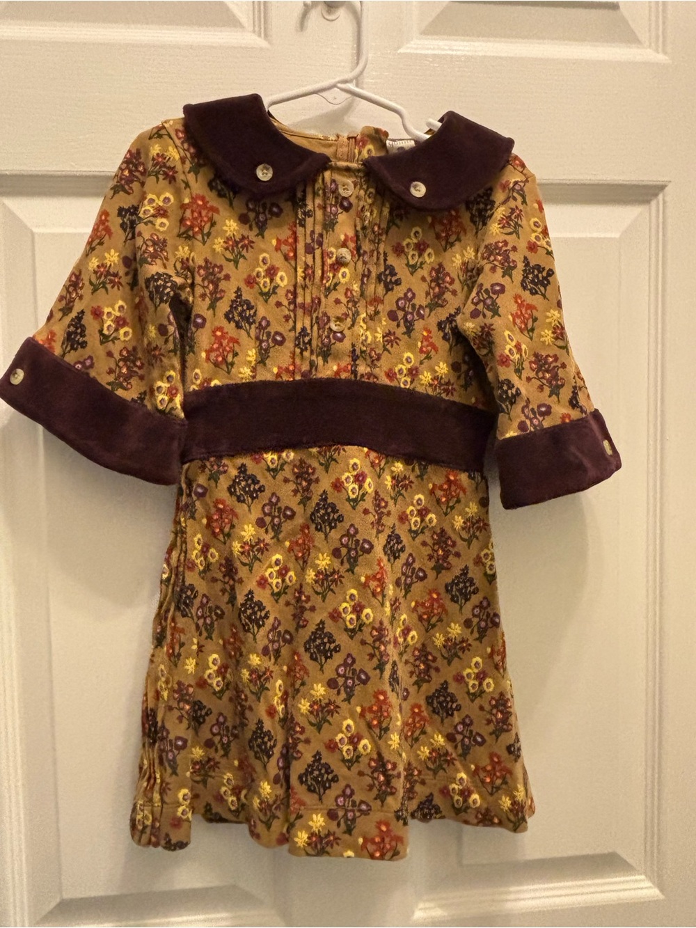 Kate Quinn Peter Pan Pintuck Dress(apple cinnamon floral bouquet)